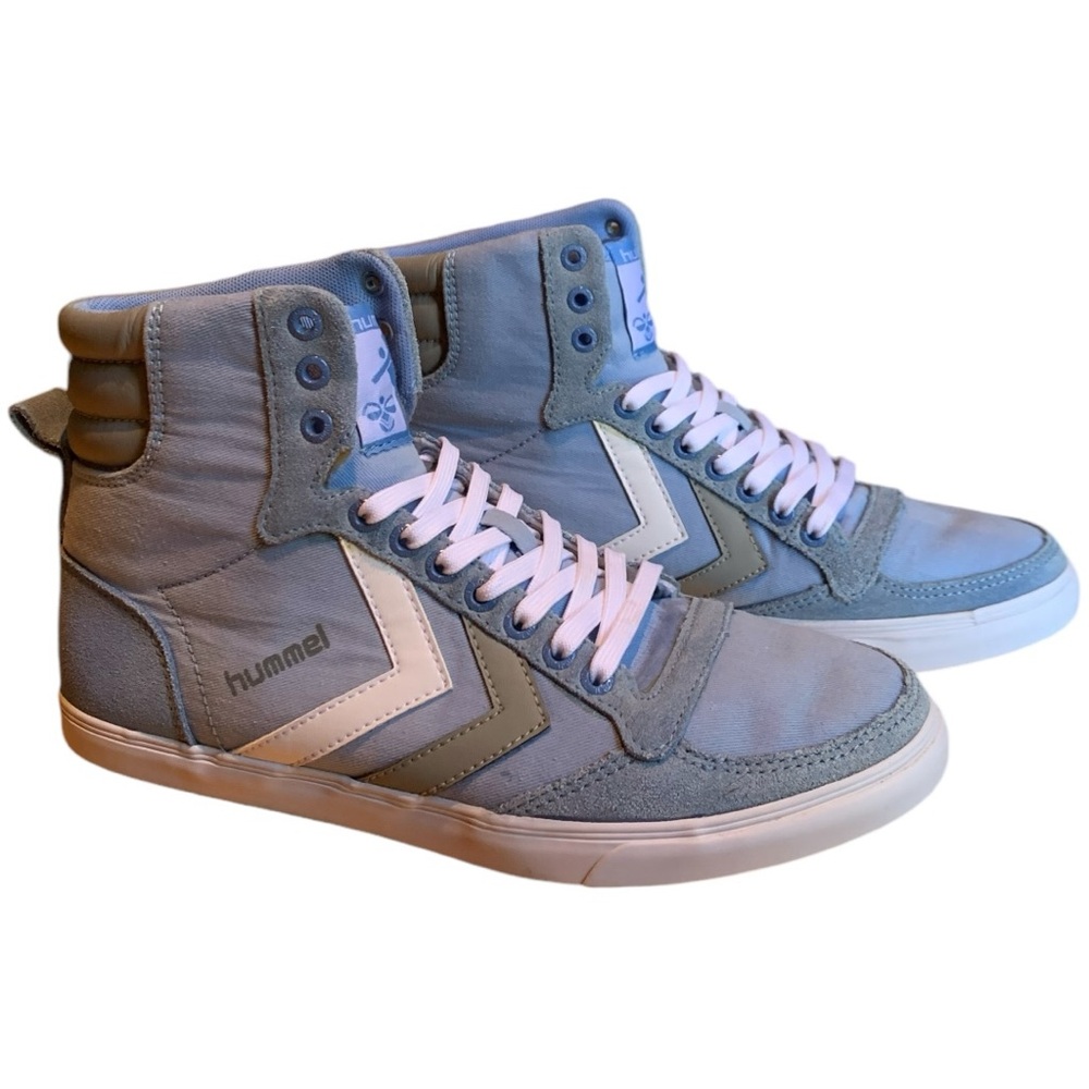 Hummel Slimmer Stadil High Top Sneakers Blue White Retro Streetwear EU 37 Unisex - Picture 2 of 14
